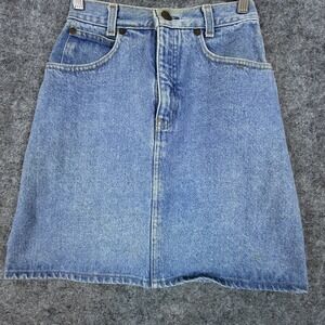 Vintage The Great Plains Clothing Co Mini Jean Skirt Womens 7 Blue Denim School
